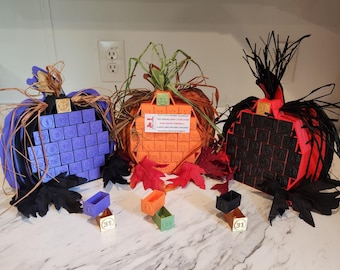 62 Halloween Chocolates inside sharable refillable reusable candy countdown advent calendar! Pumpkin shaped 30 day count down calendar!