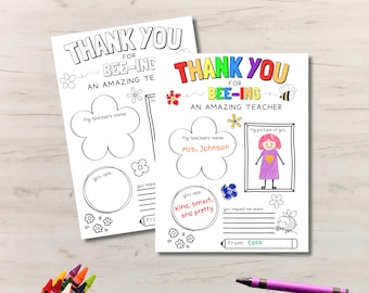 All About My Teacher Printable, Teacher Appreciation Printable, Teacher Appreciation Week Gift, Kids Coloring, Instant Digital Download