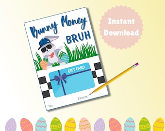 Easter Funny Gift, Cute Gift Card Holder for Easter Basket Filler, Teen, Tween, Kids, Non Candy Easter Basket, Easter Basket Filler, Bruh