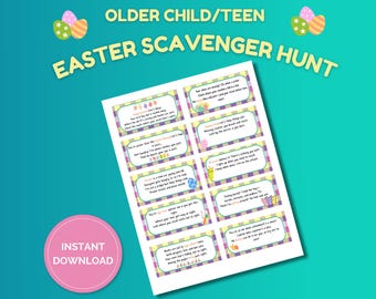 Teen Easter Scavenger|Scavenger Hunt For Teen Tween Older Kids|Printable Scavenger Hunt|Teen Scavenger Hunt|Easter Scavenger Hunt|Tween Hunt