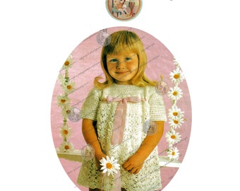 Vestido de Pascua de Primavera para Niñas - Patrón de Ganchillo Inglés - PDF Descarga Instantánea Digital - PrettyPatternsWhy