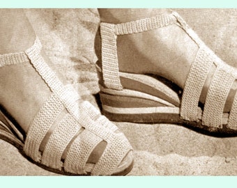 Vintage Digital Pattern - Crochet Sandals - PDFInstant Download - PrettyPatternsPlease