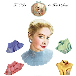 Wind Cheaters - Dickies - Neck Warmers - Vintage Knitting Pattern - Keep that Chill Away - Instant Download PDF -PrettyPatternsPlease