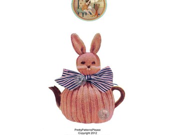 Patrón de tejido acogedor y acogedor de té de conejito vintage - PrettyPatternsPor favor