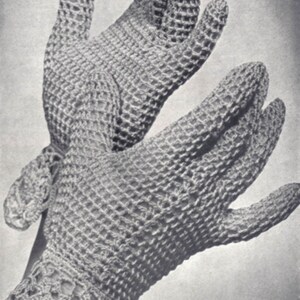 Wedding Gloves to Crochet Vintage Digital Crochet Pattern Lacy Openwork Gloves Instant Download PrettyPatternsPlease image 3