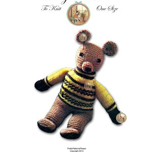 Patrón de Juguete Osito Teddy para Tejer Patrón Vintage PDF - Descarga Instantánea - PrettyPatternsPor favor