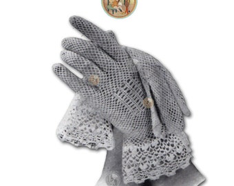 Vintage Irish Wedding Gloves to Crochet for Women Circa 1935 - PDF Pattern Instant Download - PrettyPatternsPlease