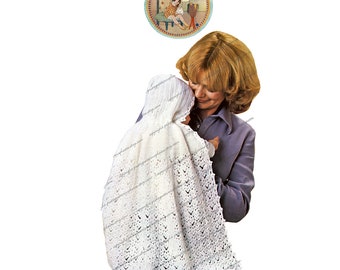 Patrón de capa de bautizo para bebé a crochet - Capa de bautizo para bebé - Patrón de crochet vintage en PDF - Descarga instantánea - PrettyPatternsPlease