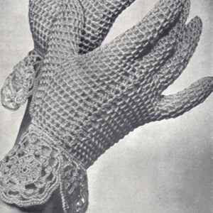 Wedding Gloves to Crochet Vintage Digital Crochet Pattern Lacy Openwork Gloves Instant Download PrettyPatternsPlease image 2