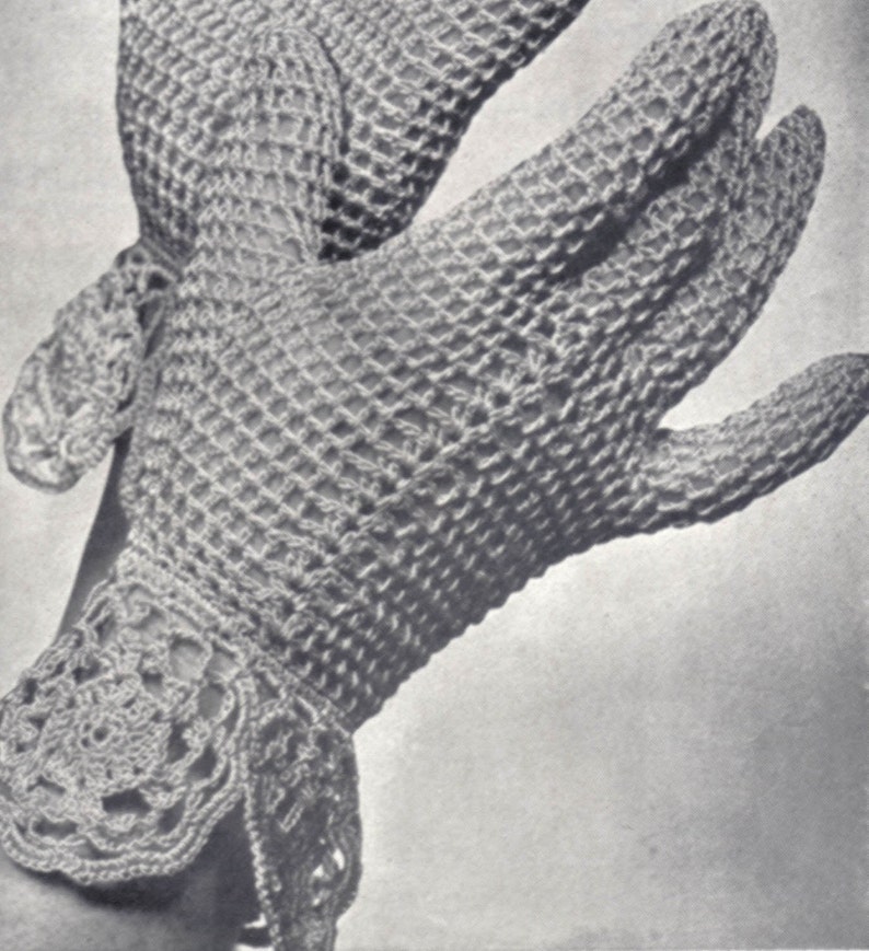 Wedding Gloves to Crochet Vintage Digital Crochet Pattern Lacy Openwork Gloves Instant Download PrettyPatternsPlease image 2