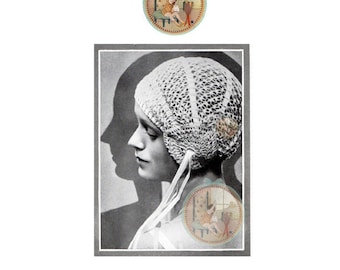 Antique Crochet Pattern Boudoir Cap Art Nouveau The Needlewoman from England PDF Email Delivery - PrettyPatternsPlease