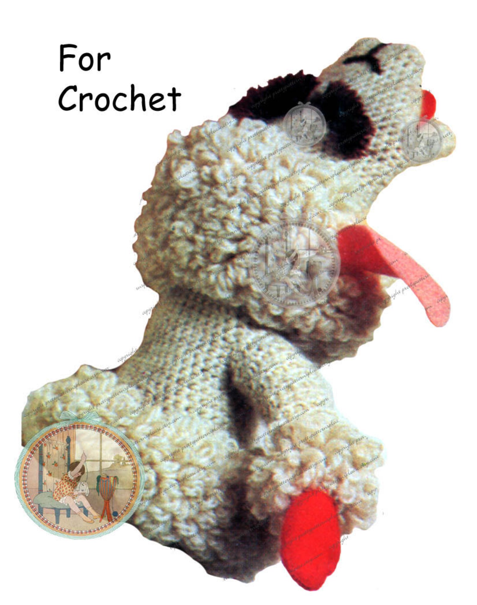 Lamb Chop Puppet Pattern to Knit or Crochet From Vintage PDF Digital