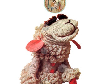 Lamb Chop Puppet Pattern to Knit or Crochet - From Vintage - PDF Digital Instant Download - PrettyPatternsPlease