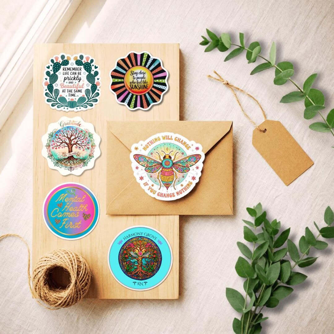 Mental Health Affirmation Stickers | Positive Quote Vinyl Decals (6 ...
