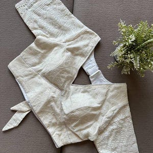 White Cotton Lucknowi Chikankari Blouse: Padded, Elbow Sleeves