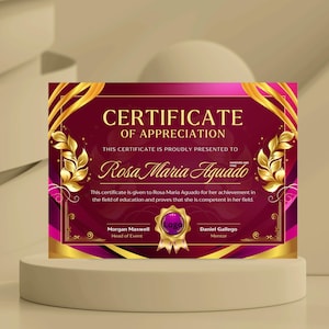 Certificate Of Appreciation Template, Employee Recognition, Appreciation Award, Modern Certificate, Employee Certificate, Customizable Award
