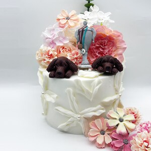 Personalized Pet Dog Wedding Cake, Dog Wedding Cake Topper,Pet Cake Topper Hat, Pet Birthday Cake Topper, Gifts for Dog Lovers,Dog 3D Statue