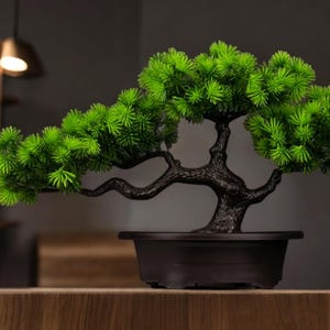 27cm Artificial Pine Bonsai | Desktop Landscape Tree for Home & Office Decor