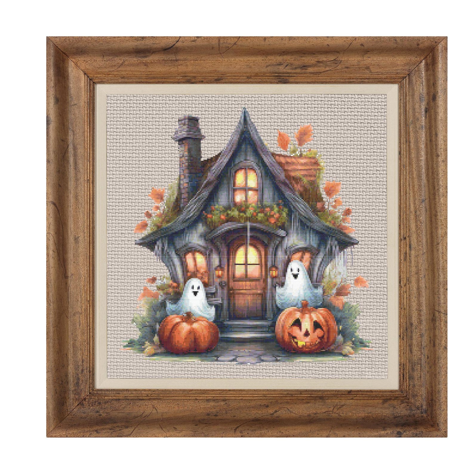Haunted House Halloween Cross Stitch Pattern: Spooky Decor PDF Pattern ...