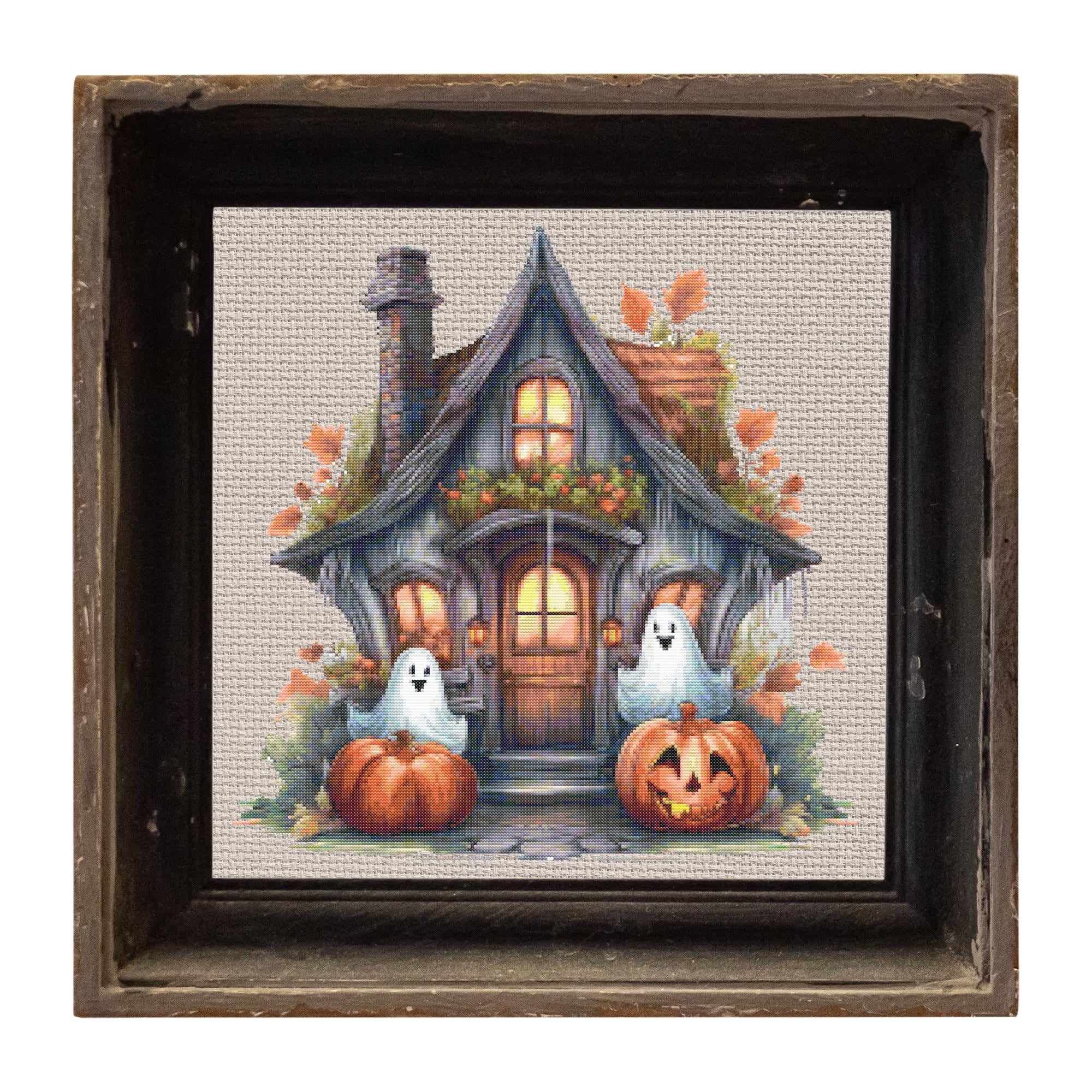 Haunted House Halloween Cross Stitch Pattern: Spooky Decor PDF Pattern ...