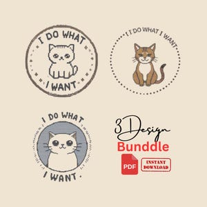 Snarky Cat Cross Stitch Pattern: Funny Feline Art (PDF Pattern)