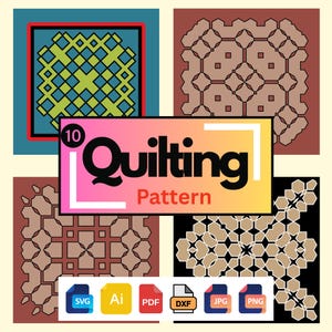 Modern Geometric Quilt Pattern Bundle: Seamless Tile SVG Designs (Digital Download)