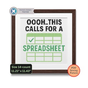 Funny Call For a Spreadsheet Snarky Cross Stitch Pattern PDF – Sarcastic DIY Embroidery Design, Instant Download, Modern Needlework