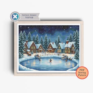 Weihnachtsdorf Kreuzstichmuster Mini Urlaub Ornamente & festliche Stickerei für einzigartige Weihnachtsdekore und Geschenke