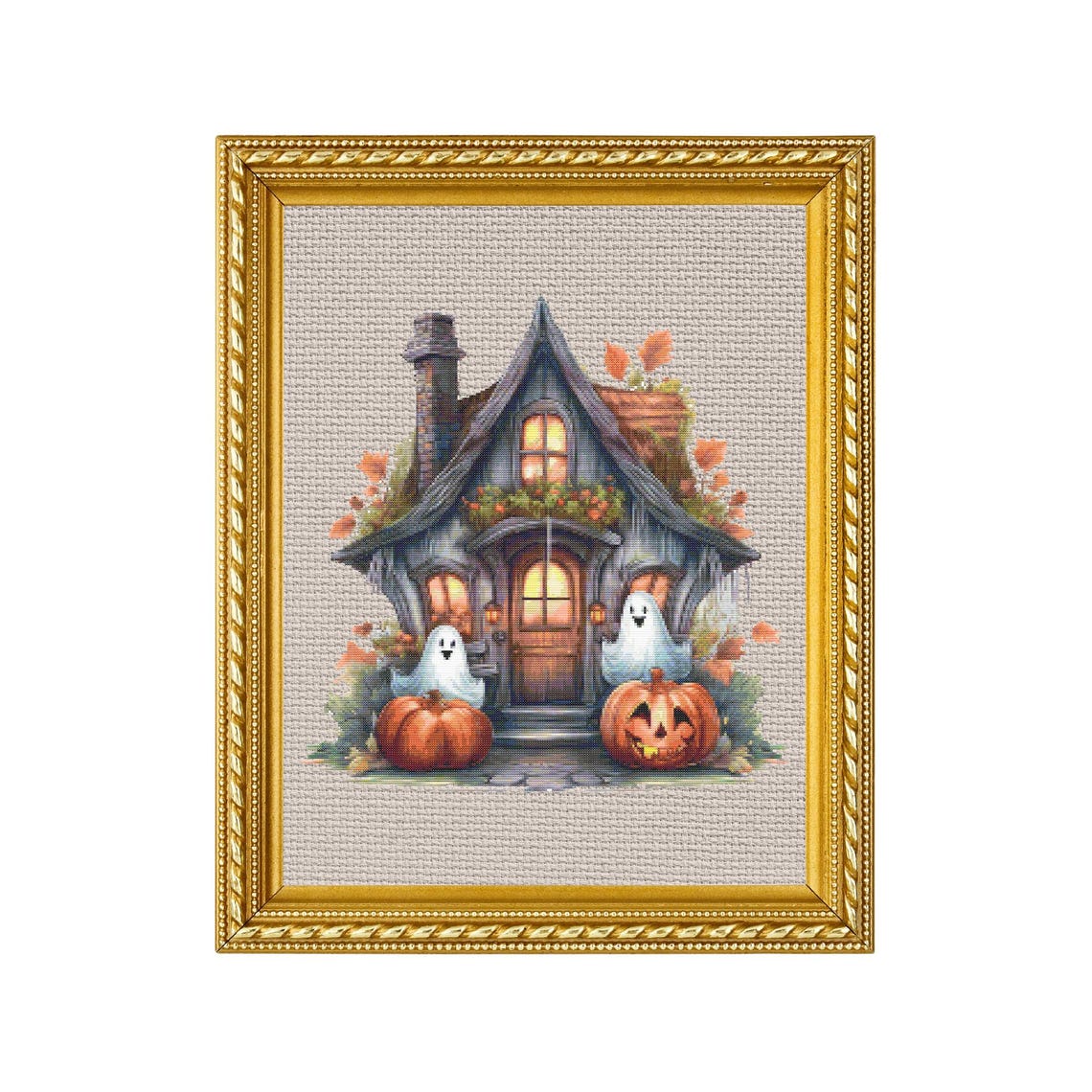 Haunted House Halloween Cross Stitch Pattern: Spooky Decor PDF Pattern ...
