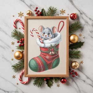 Mickey Mouse Christmas Stocking Cross Stitch Pattern: Holiday Ornament (PDF Pattern)