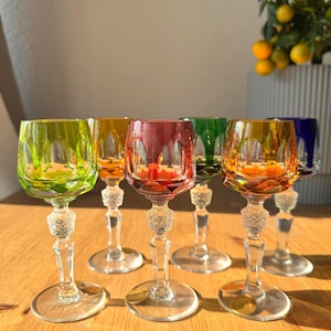 6 Multicolor Crystal liqueur glasses Nachtmann