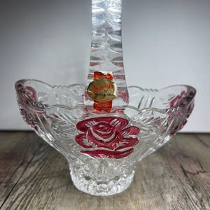 Vintage Anna Hütte Crystal Basket / Candy Dish - 24% Lead Crystal - Decorative Bowl