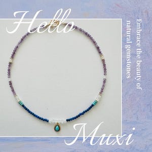 Vintage Natural Amethyst and Afghan Lapis Lazuli Necklace ｜Bead Atelier