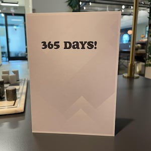 Cartão de aniversário sóbrio - 365 dias!