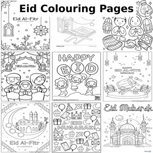 40 Eid Malseiten für Kinder - Printable Ramadan & Eid Aktivitätspaket - Urlaubsspaß, Kinderhandwerk, Eid Mubarak Shee