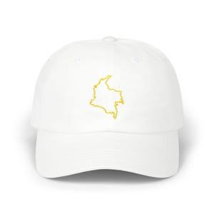 Colombia Map Outline hat | Colombia mapa Yellow Embroidered Hat