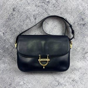 Vintage Celine Box Calf Leather Shoulder Bag