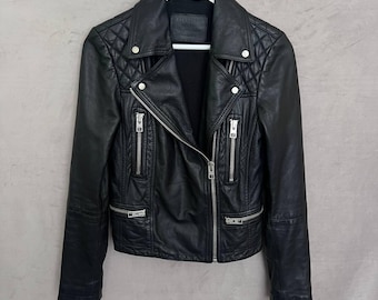 All Saints Bleeker Women’s Leather Biker Jacket UK 8 / US 4 / EU 36