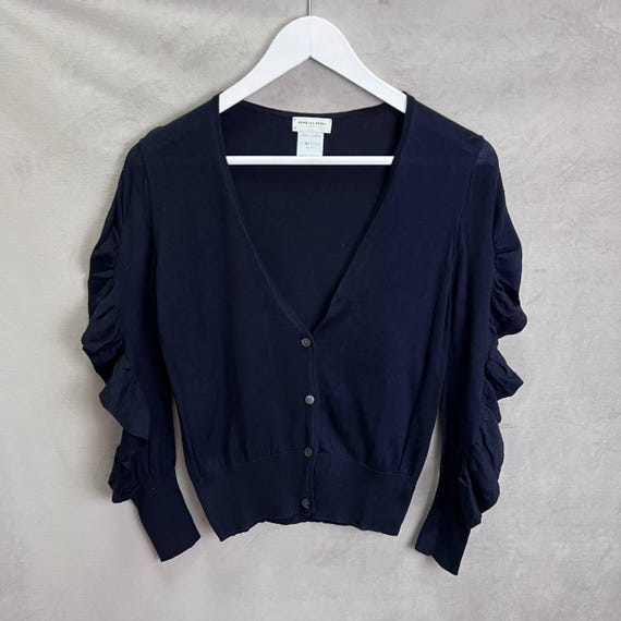 Dries Van Noten, Dries Van Noten Cotton Puff Sleeve Cardigan S