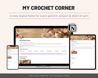 Crochet Pattern, Project & Yarn Tracker | Notion Template | Digital Planner for Crocheters | Instant Download