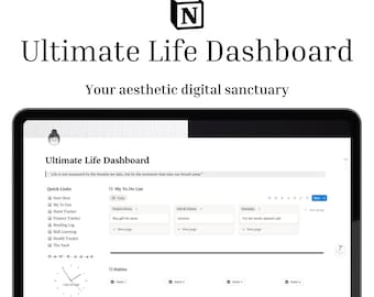 Notion Life Planner Dashboard | Habit Tracker, Vision Board (Digital Download)