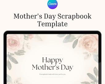 Editable Mother’s Day Scrapbook Printable | DIY Memory Book for Mom | Sentimental Photo Album Template | Mom Coupon Book | Digital Scrapbook