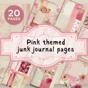 Pink Junk Journal Printable: 20 Vintage Scrapbook Papers (A4/A5 Digital Download)