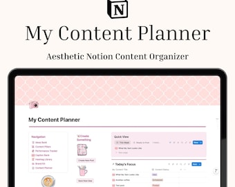 Notion Content Planner | Pink Social Media Organizer (Digital Download)