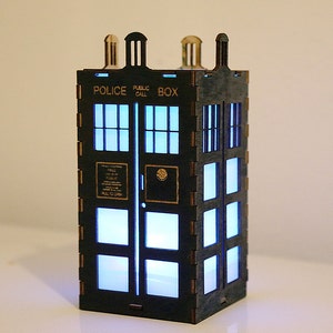 Small Wood Public Police Call Box Handmade Lantern with Tealight