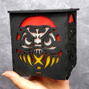Japanese Daruma Inspired Handmade Lantern with Tealight