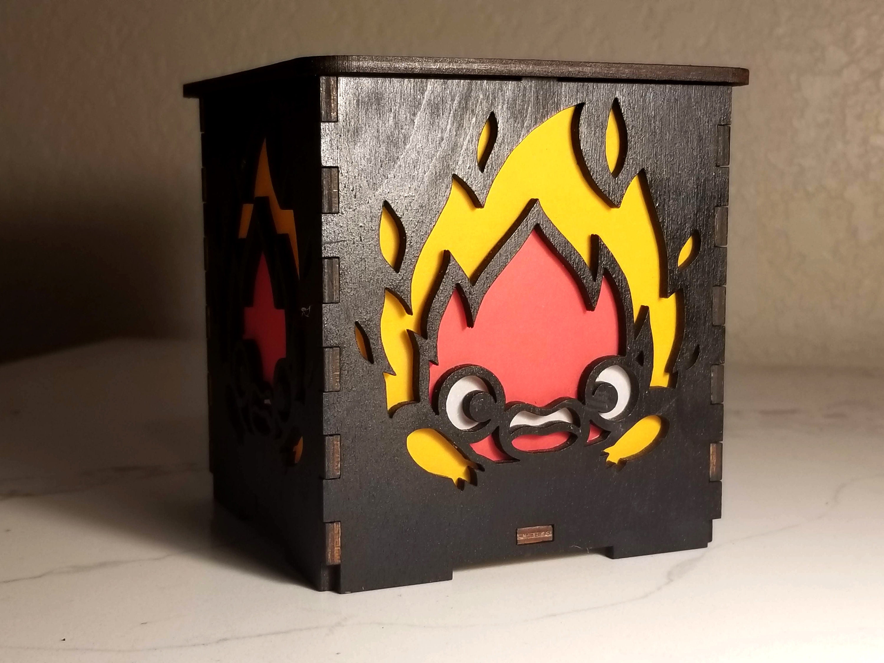 Burning Fire Demon Handmade Lantern with Tealight