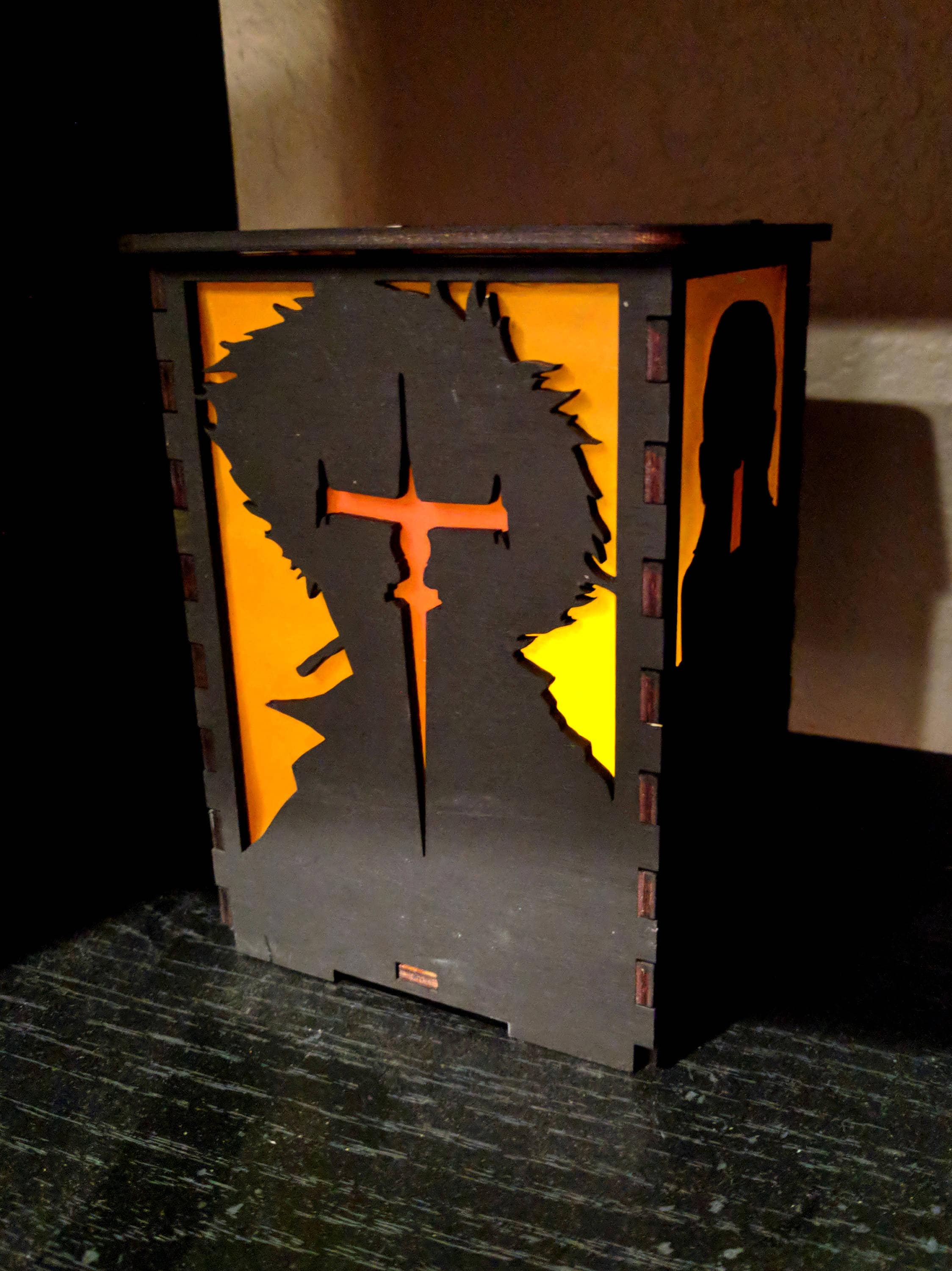 Silhouette with Bebop Ships Handmade Lantern