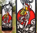 White Wolf God Okami Handmade Lantern with tealight or light bulb and cord
