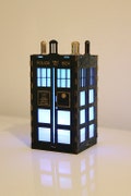 Small Wood Public Police Call Box Handmade Lantern with Tealight